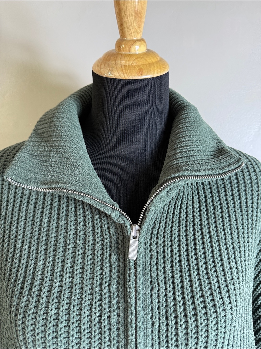 FLX Womens Zip-Front Chunky Knit Sweater Jacket - Green Sz XL NWT - Picture 2 of 10